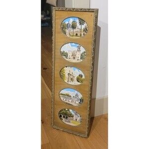 Original VTG Painting of the 5 Colonial Spanish Missions in San Antonio 18th Cen